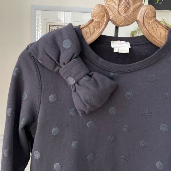 Kate Spade Steal The Spotlight Black Glitter Dot Bow Sweatshirt $178 S - Picture 2 of 8